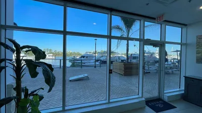 Comfortable commercial interior with window film